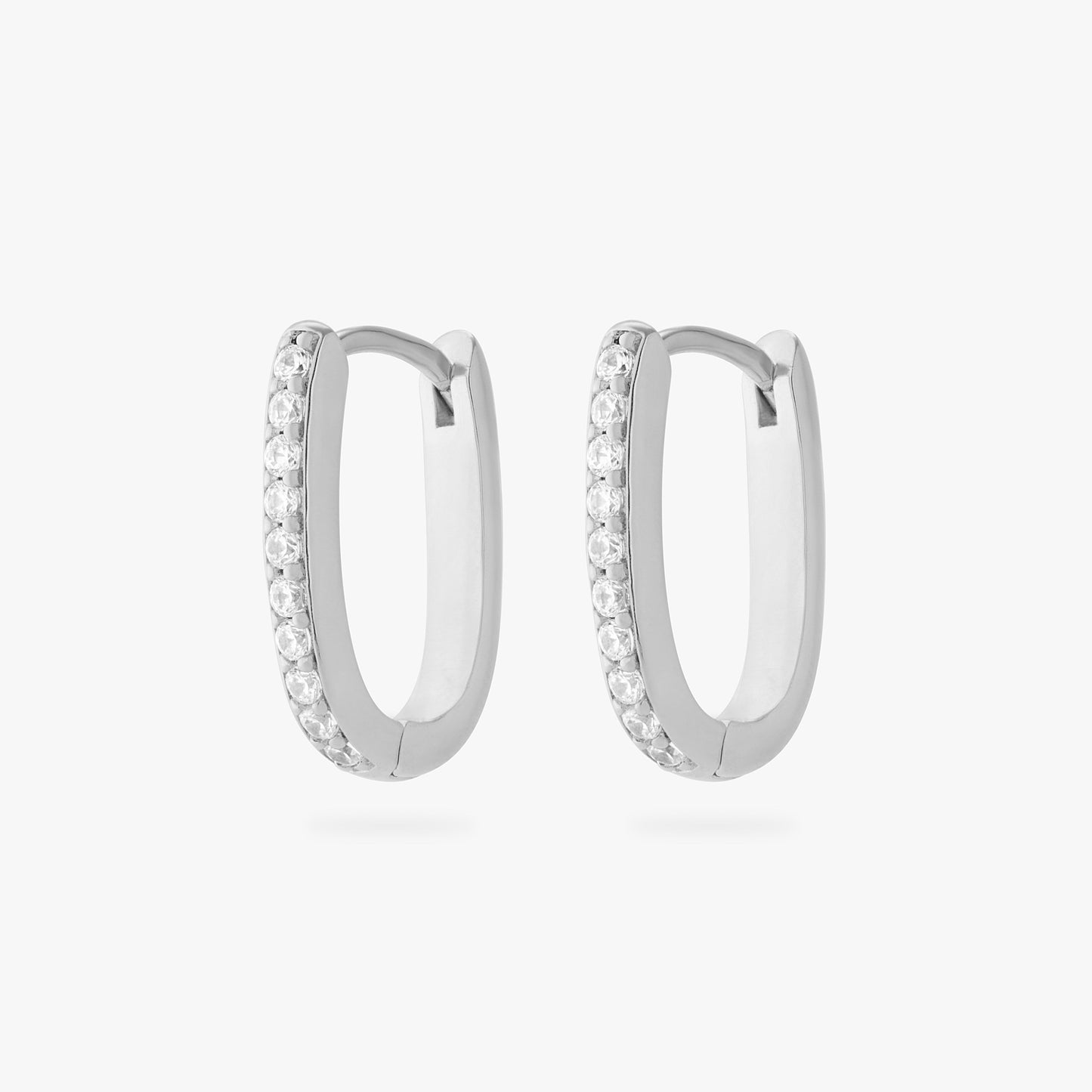 Medium Pave Oval Hoop