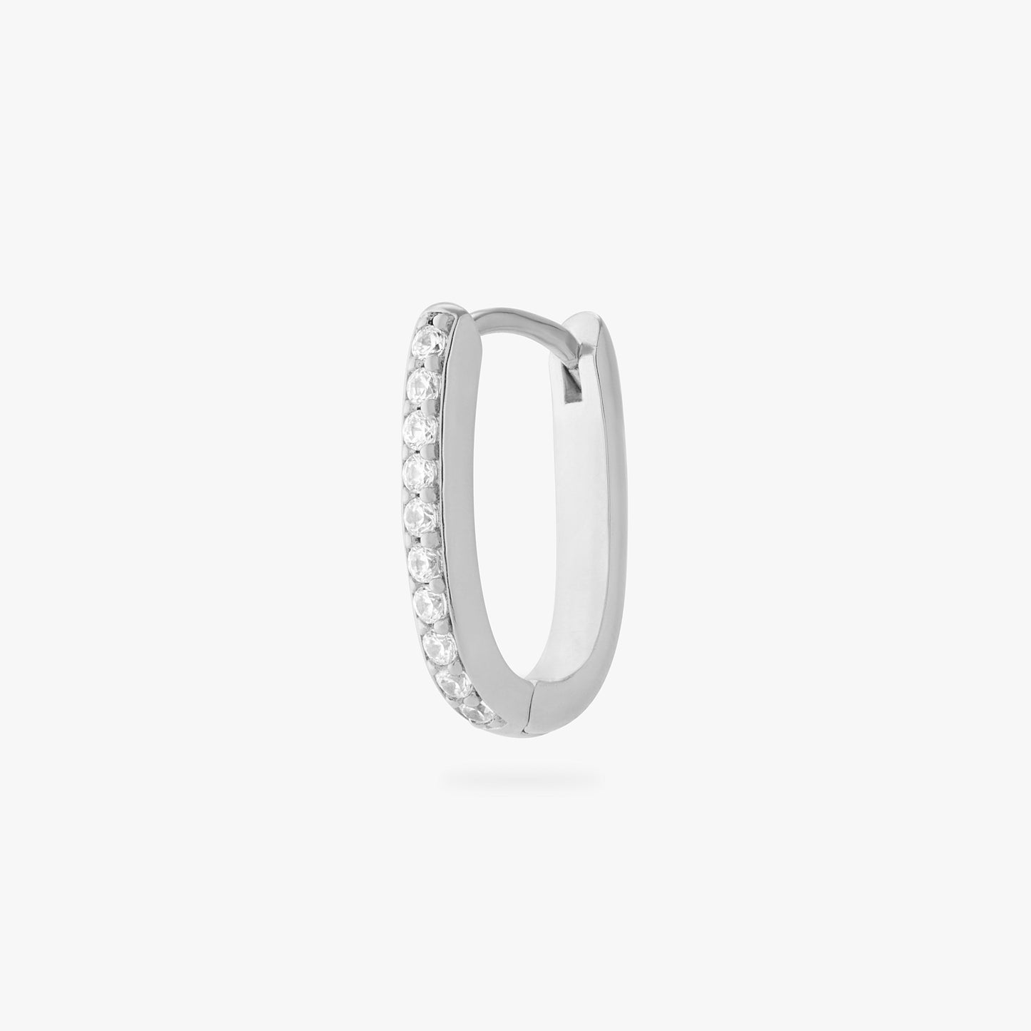 Medium Pave Oval Hoop