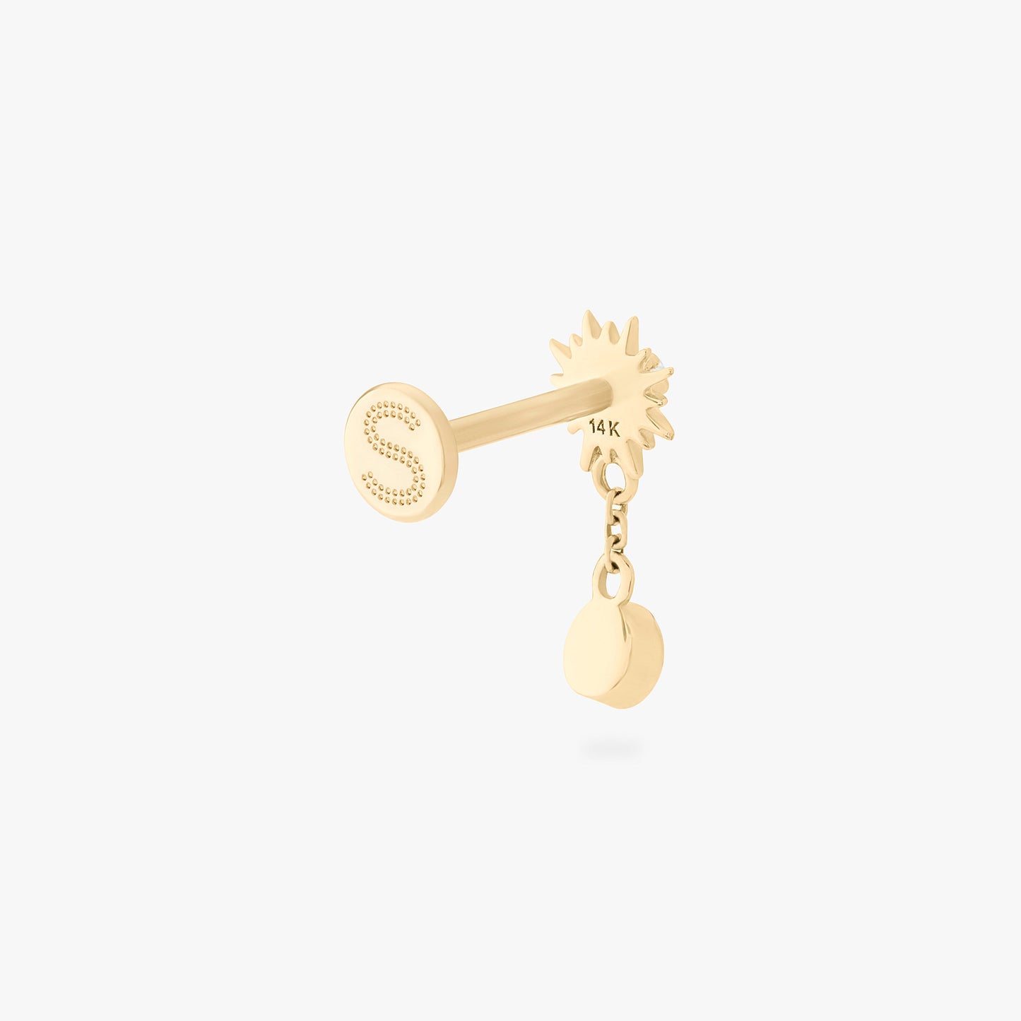 14K Twinkle Dangle Flatback Stud