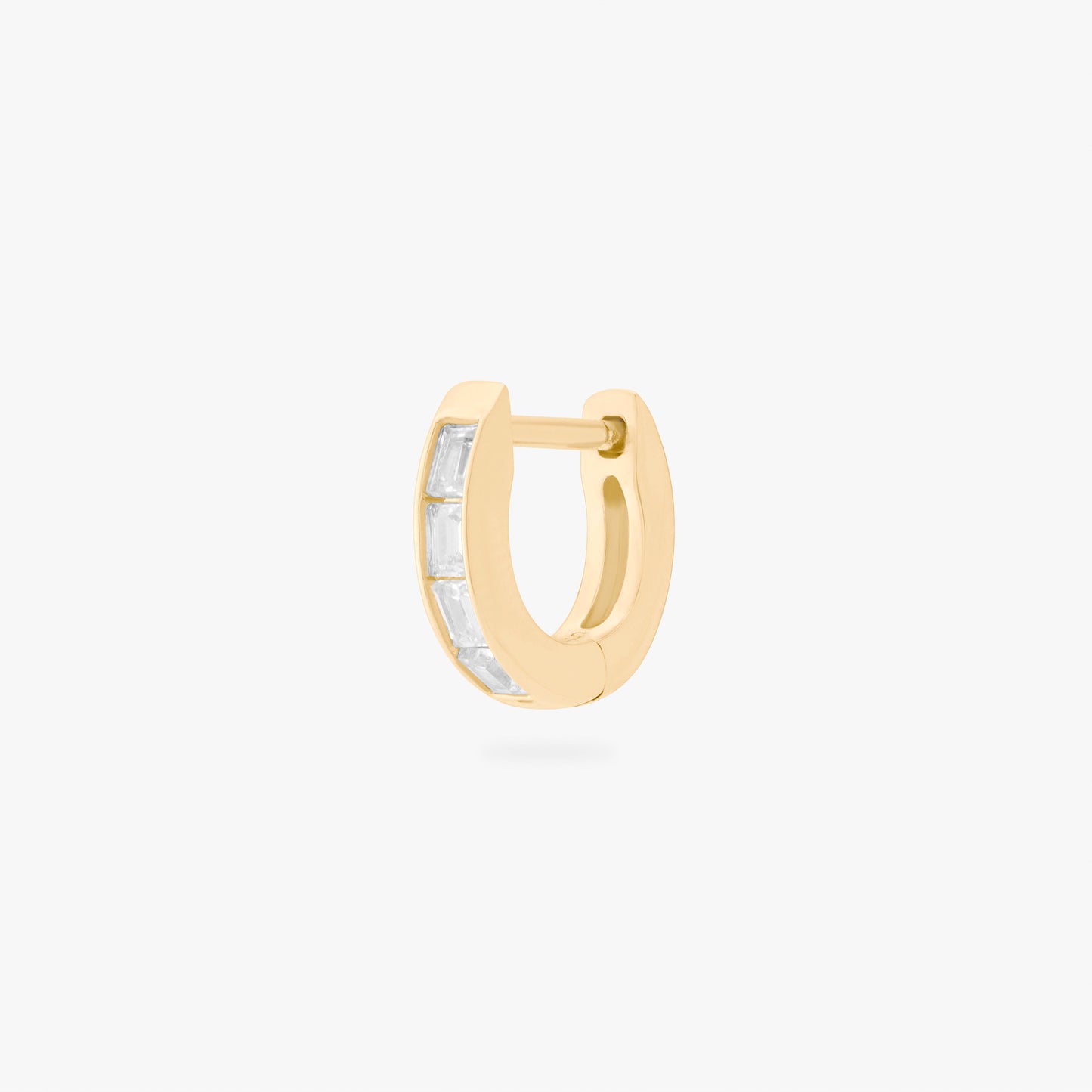 Micro Bezel Baguette Huggie