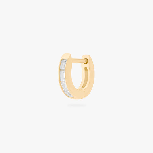 Micro Bezel Baguette Huggie