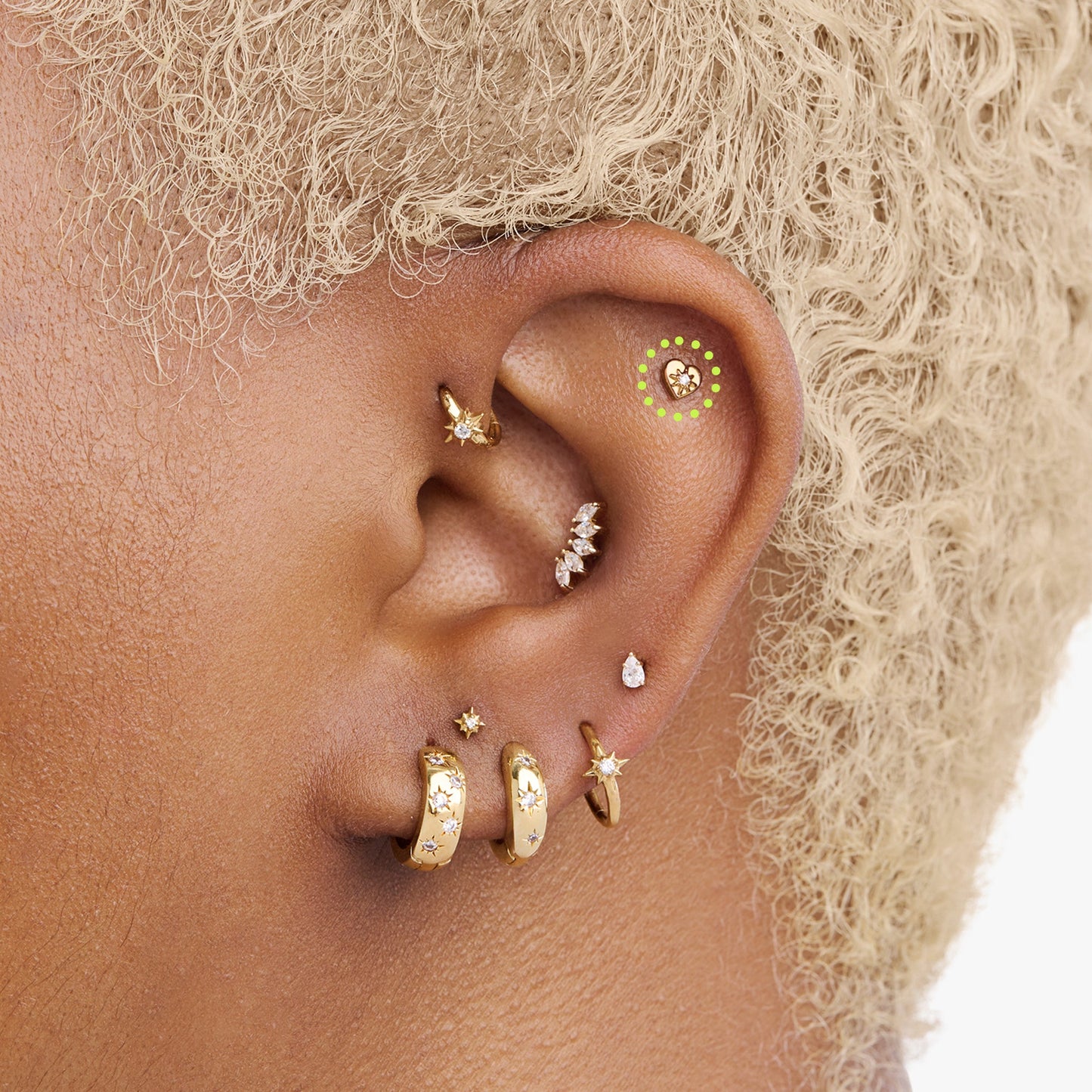 Anodized Twinkle Heart Flatback